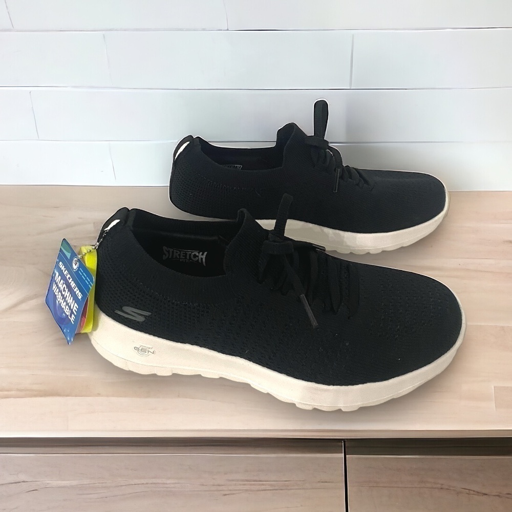 Skechers Go Walk Joy Black Slip On Knit Comfort Sneakers, Women's Size 6 - Picture 3 of 11